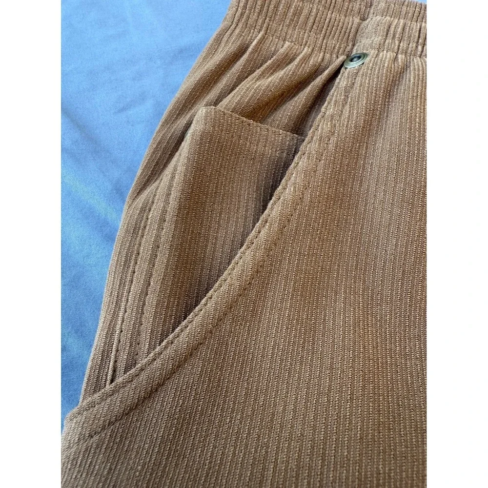 Koret‎ City Blues Womens Faux Corduroy Pants Size 14 Elastic Waist Straight Leg